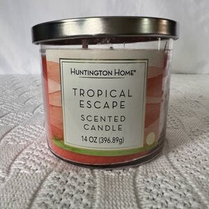 NWT 3 wick glass 14oz candle tropical escape
